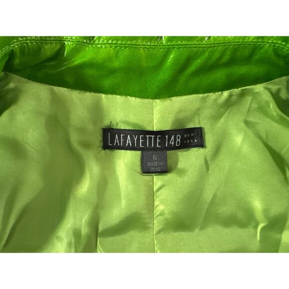 Lafayette 148 New York 100% Silk Jacket Size 6 color green NWT smpr $798 - Picture 2 of 10